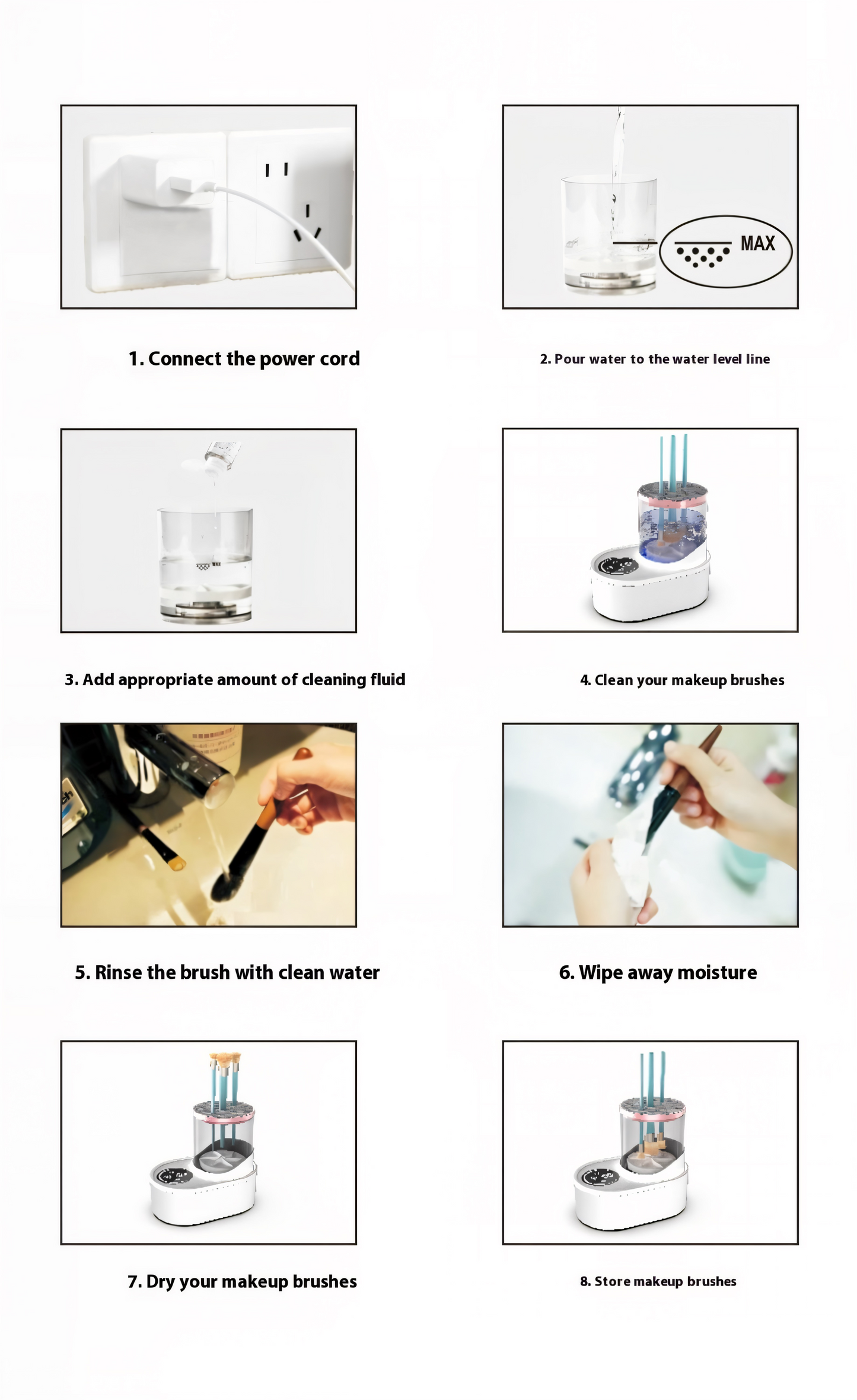 Wiederaufladbarer Make-up-Pinselreiniger | Automatisches 2-in-1 elektrisches Reinigungs- und Trocknungsgerät – Kein Akku erforderlich | Professionelle Waschstation für Make-up-Pinsel