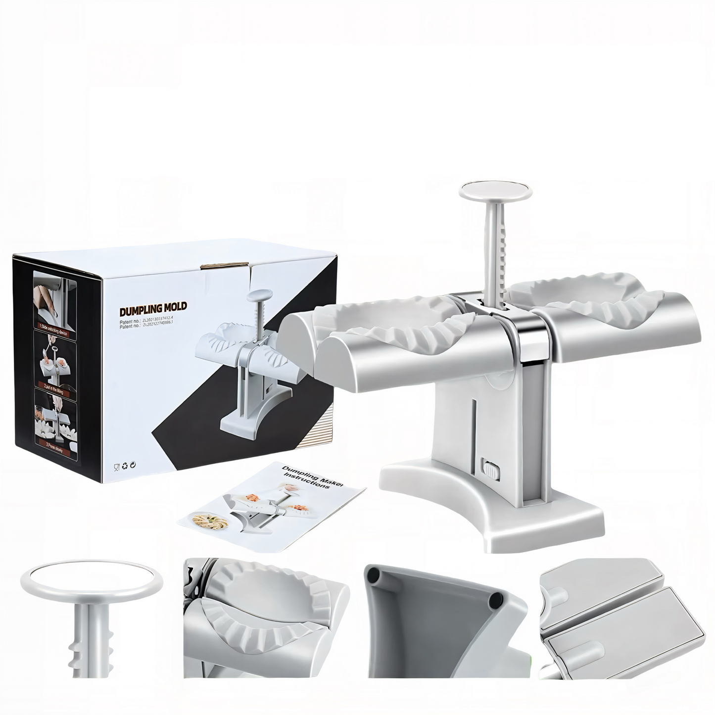 2-in-1 Dumpling Maker & Teigtaschenformer – Doppelte Presse für Maultaschen, Ravioli & Gyoza | BPA-frei, Edelstahl, Einfach & Schnell