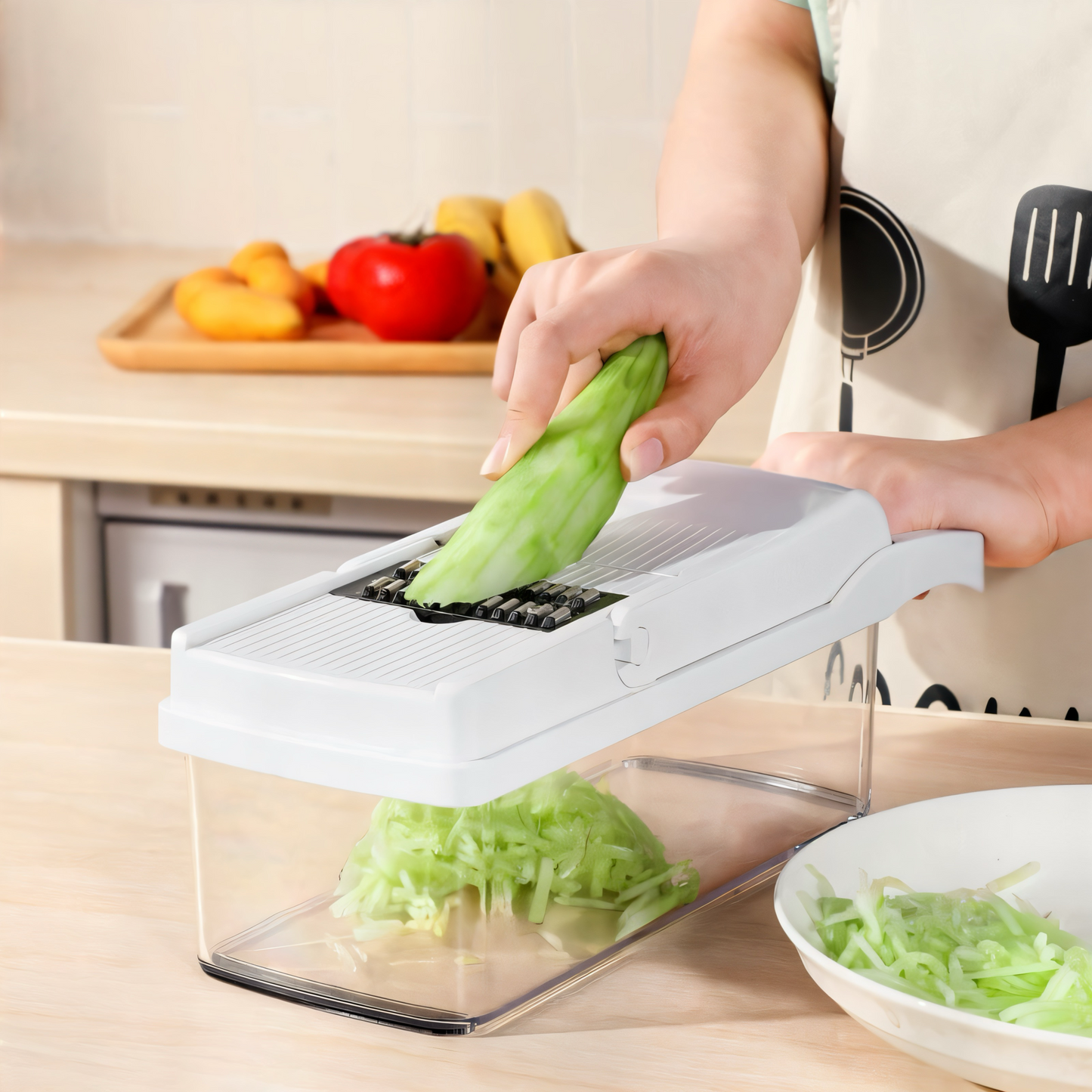 22-in-1 Profi Gemüseschneider – Multifunktionale Mandoline mit Edelstahlklingen | Würfelschneider & Reibe für Gemüse, Obst & Käse | Rutschfest & Spülmaschinenfest