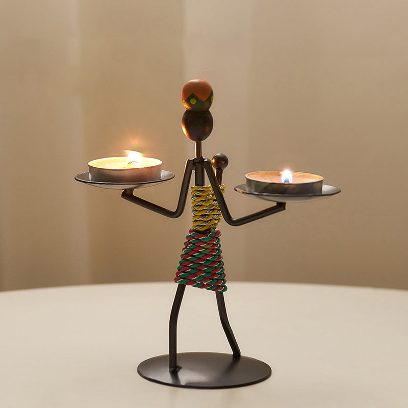 Nordischer Stil Kerzenhalter aus Eisen – Elegante Tischdekoration für Candlelight Dinner und Wohnaccessoires