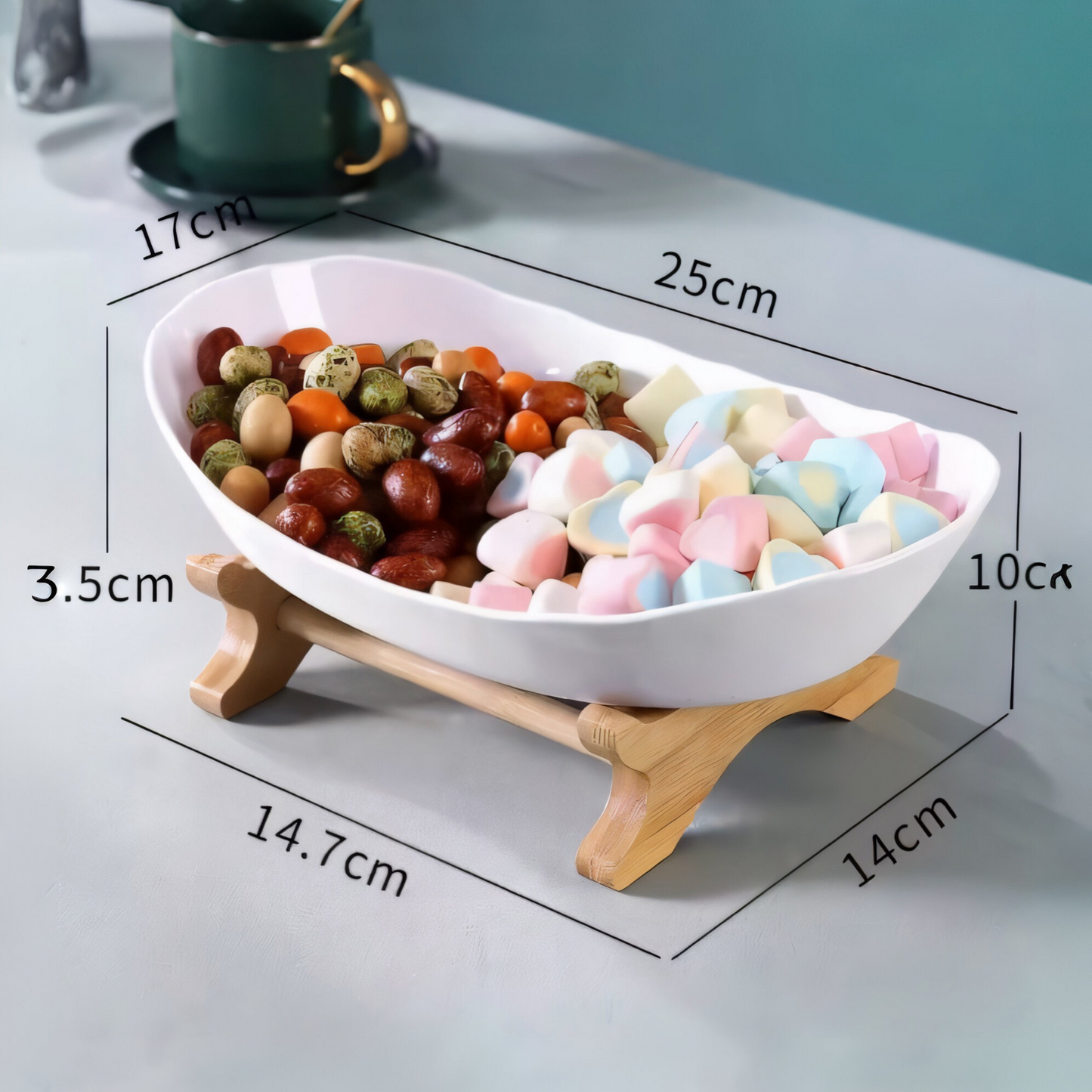 3-stöckige Bambus Etagere – Multifunktionaler Obstkorb & Servierständer mit abnehmbaren Schalen – Perfekt für Obst, Gemüse, Snacks, Nüsse & Gebäck – Stilvolle Aufbewahrung für Küche & Esstisch