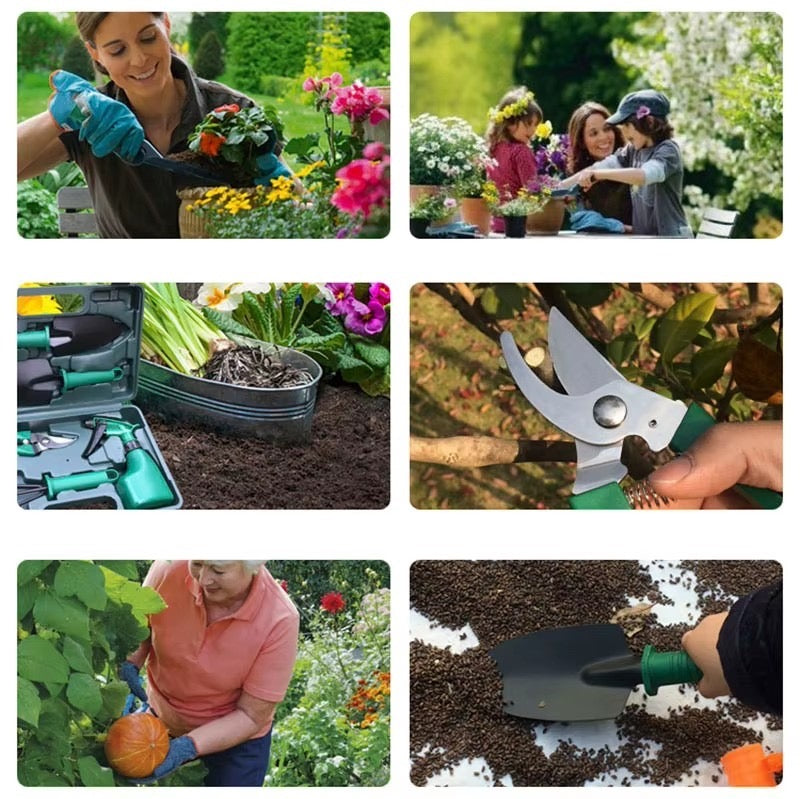 Premium 12-teiliges Gartenwerkzeug-Set mit Tragetasche – Profi Gartenschere, Handschaufel, Hacke, Unkrautstecher, Sprühflasche – Rostfrei, Ergonomisch, Ideal für Gartenarbeit, Balkon & Zimmerpflanzen