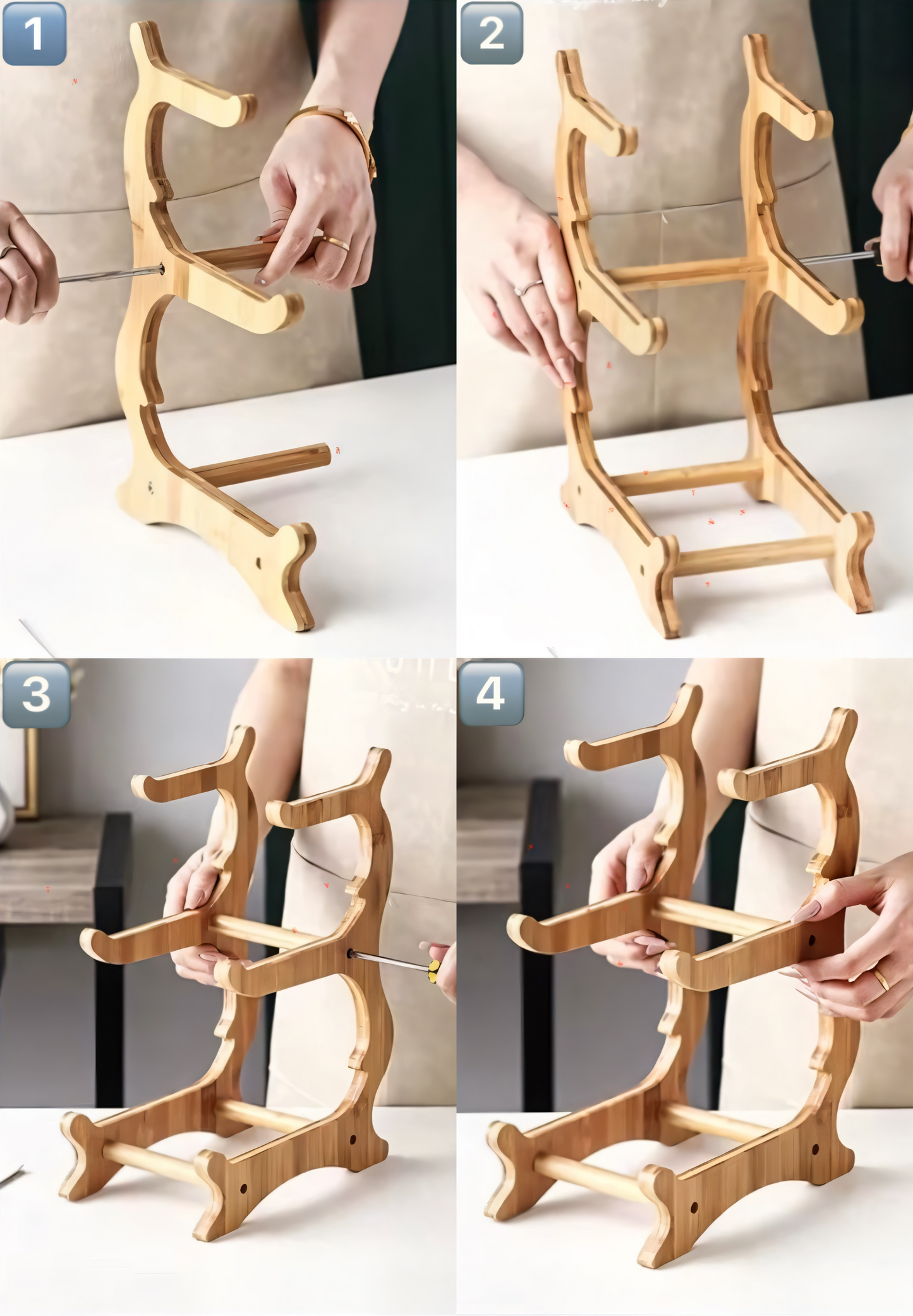 3-stöckige Bambus Etagere – Multifunktionaler Obstkorb & Servierständer mit abnehmbaren Schalen – Perfekt für Obst, Gemüse, Snacks, Nüsse & Gebäck – Stilvolle Aufbewahrung für Küche & Esstisch