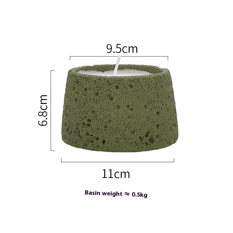 Dekorative Wohnaccessoires: Kerzenhalter aus Zement für Aromatherapie-Kerzen