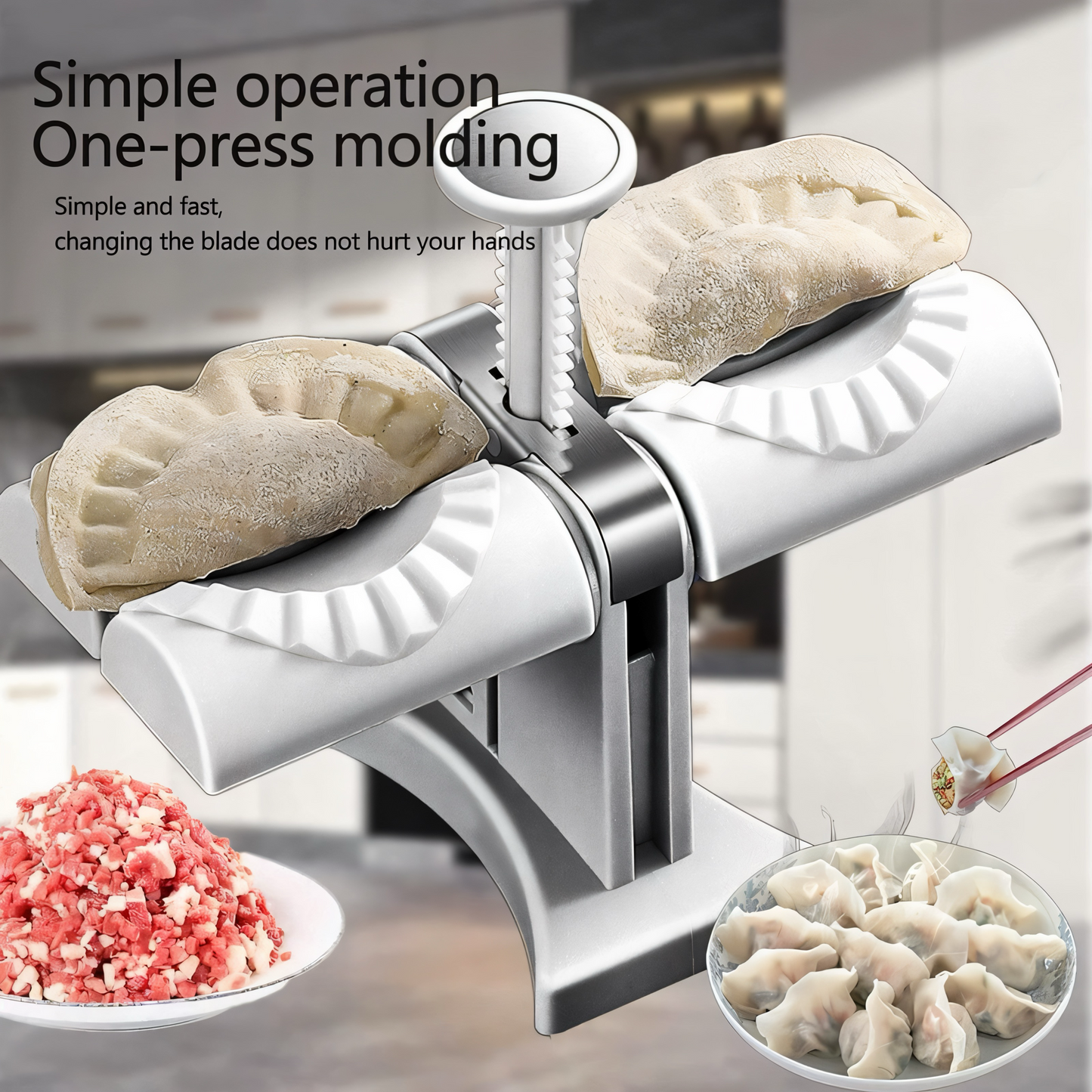 2-in-1 Dumpling Maker & Teigtaschenformer – Doppelte Presse für Maultaschen, Ravioli & Gyoza | BPA-frei, Edelstahl, Einfach & Schnell