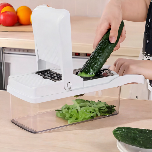 22-in-1 Profi Gemüseschneider – Multifunktionale Mandoline mit Edelstahlklingen | Würfelschneider & Reibe für Gemüse, Obst & Käse | Rutschfest & Spülmaschinenfest