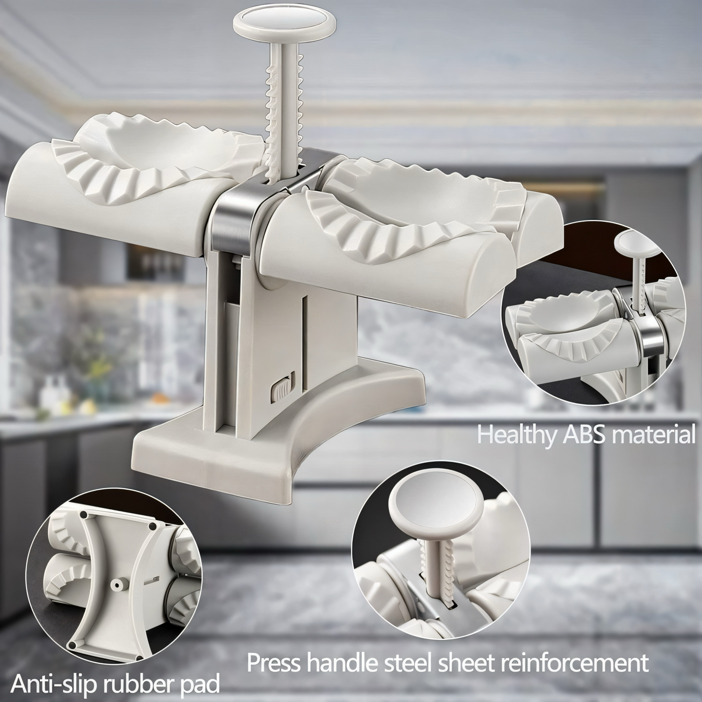 2-in-1 Dumpling Maker & Teigtaschenformer – Doppelte Presse für Maultaschen, Ravioli & Gyoza | BPA-frei, Edelstahl, Einfach & Schnell