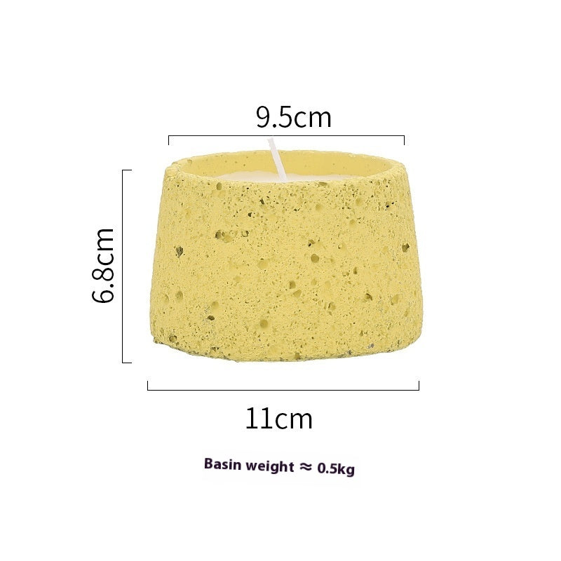 Dekorative Wohnaccessoires: Kerzenhalter aus Zement für Aromatherapie-Kerzen