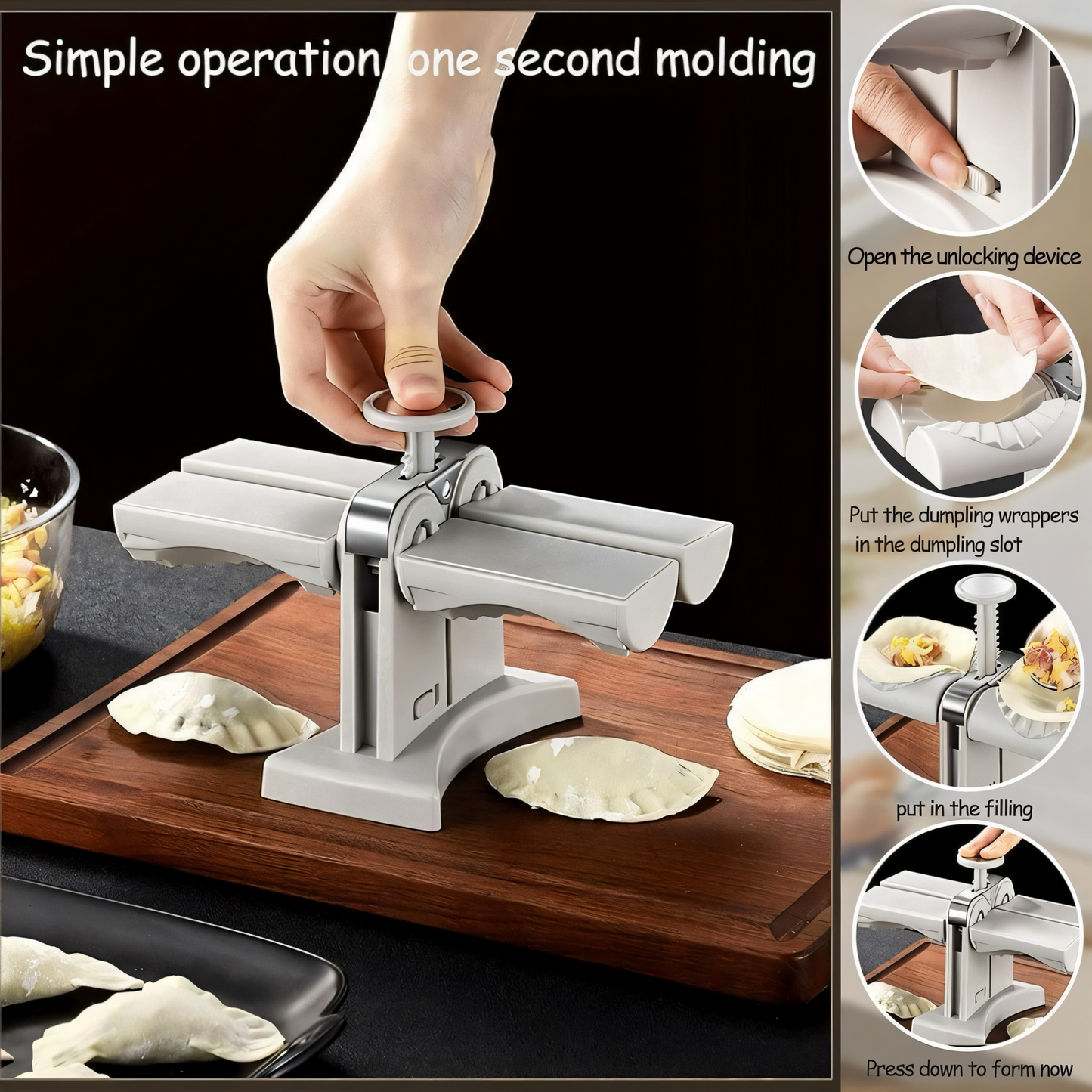 2-in-1 Dumpling Maker & Teigtaschenformer – Doppelte Presse für Maultaschen, Ravioli & Gyoza | BPA-frei, Edelstahl, Einfach & Schnell