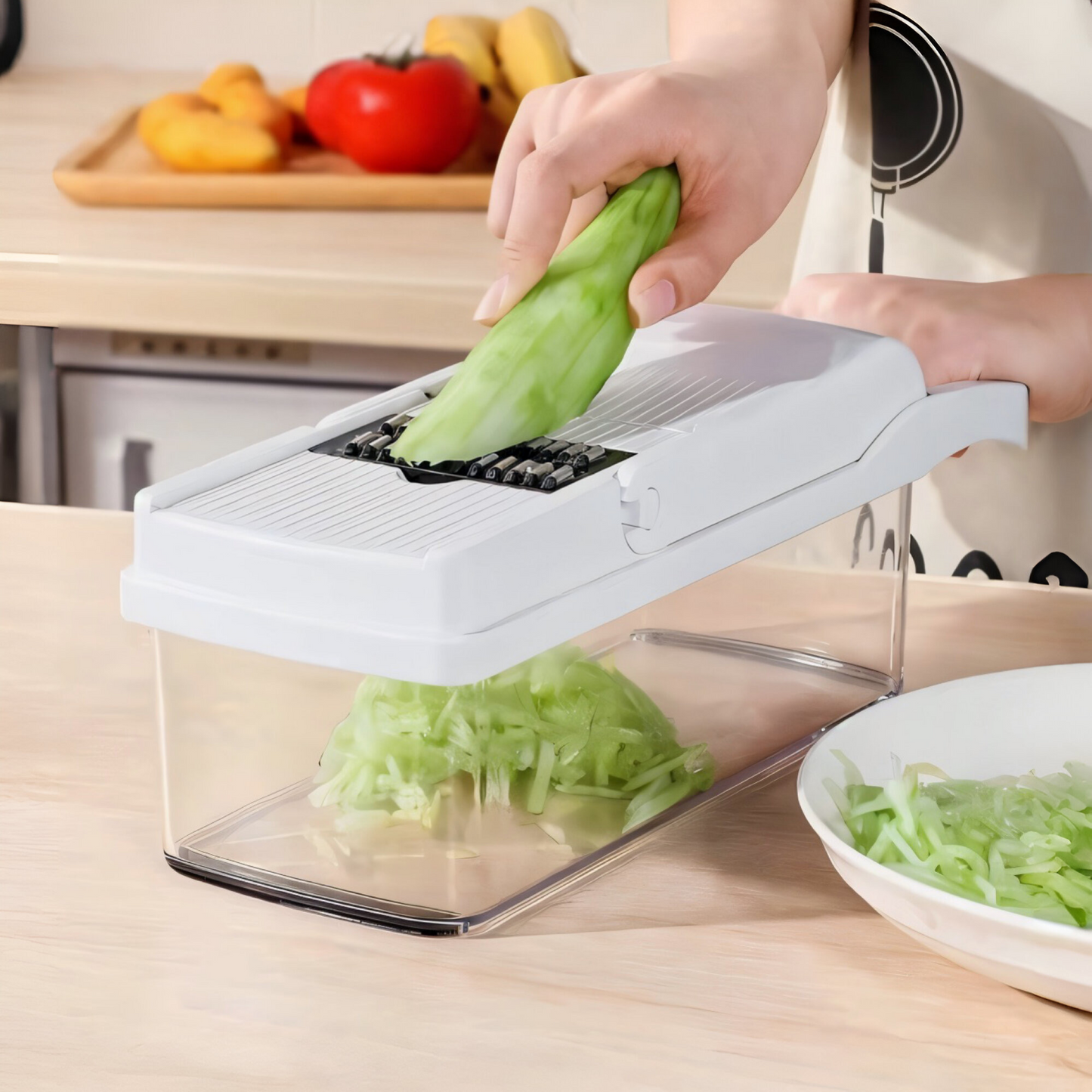 22-in-1 Profi Gemüseschneider – Multifunktionale Mandoline mit Edelstahlklingen | Würfelschneider & Reibe für Gemüse, Obst & Käse | Rutschfest & Spülmaschinenfest