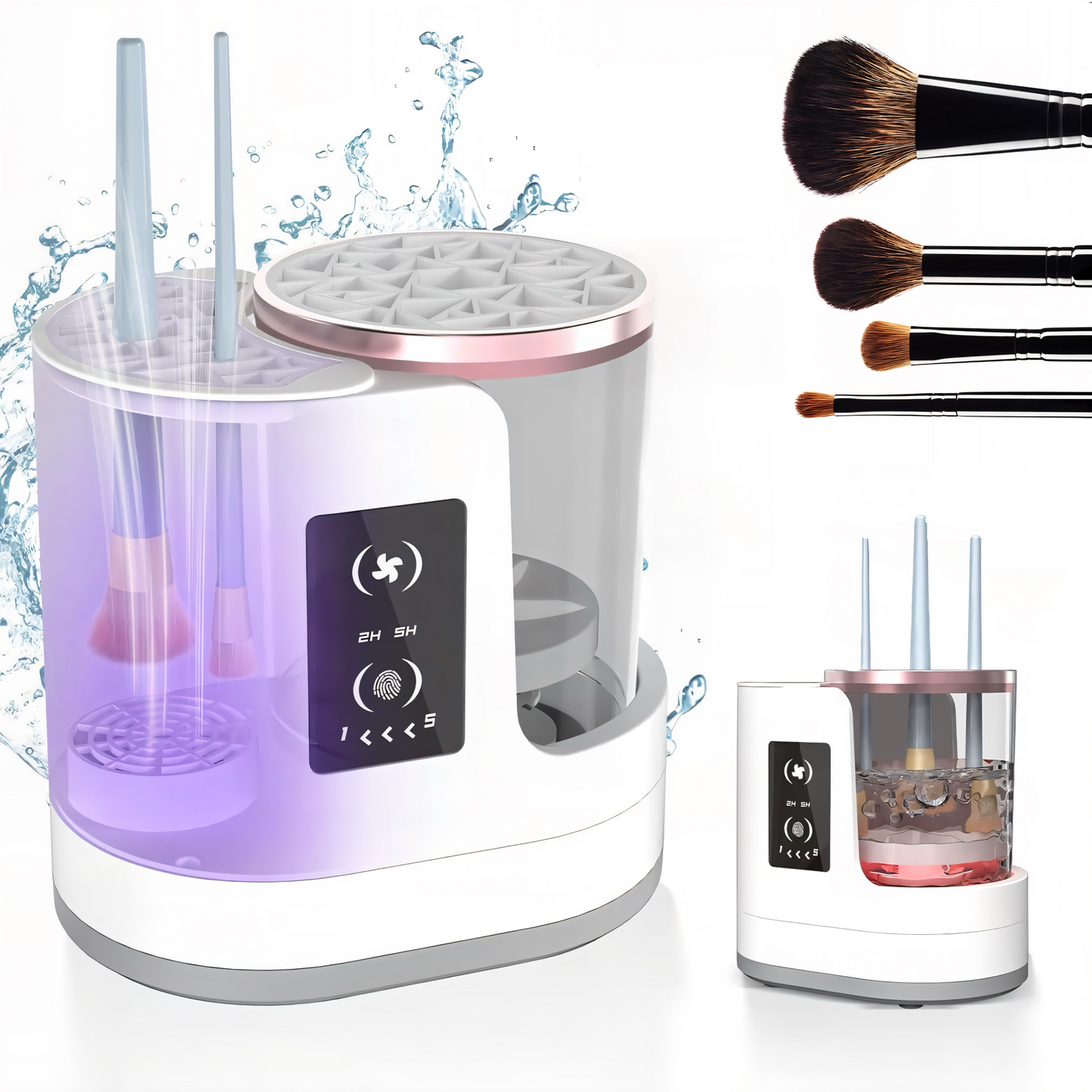 Wiederaufladbarer Make-up-Pinselreiniger | Automatisches 2-in-1 elektrisches Reinigungs- und Trocknungsgerät – Kein Akku erforderlich | Professionelle Waschstation für Make-up-Pinsel