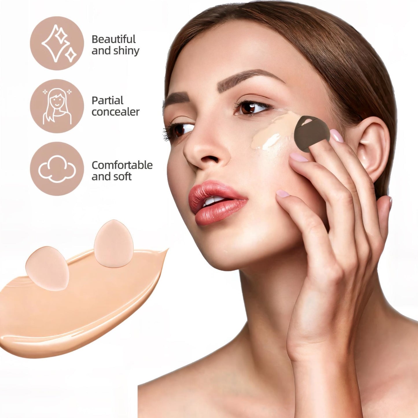 40-teiliges Premium Make-up-Pinsel- und Schwämmchen-Set – Weiche Beauty Blender, Kosmetik-Pinsel, Stirnband & Zubehör – Komplettes Make-up-Set für Gesicht & Augen, Perfekt für Anfänger & Profis