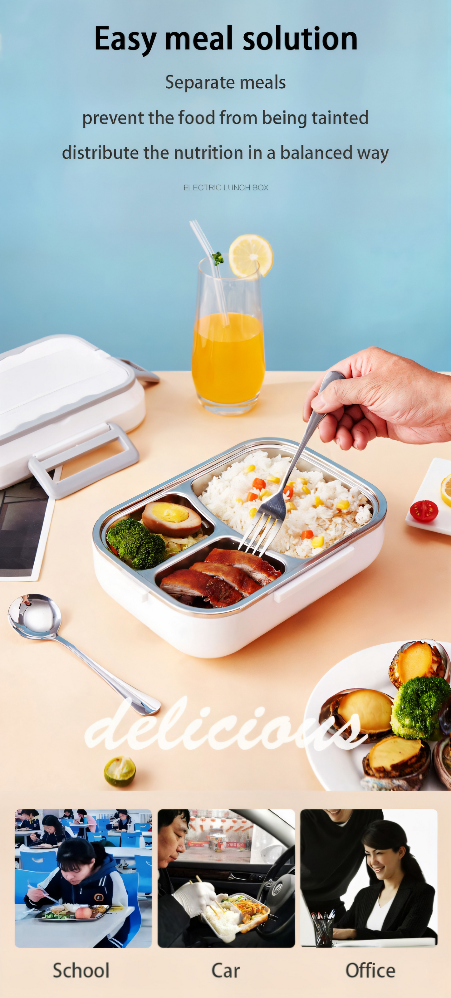 Premium 1,5L Elektrische Lunchbox | Hochwertiges Edelstahl-Kochgeschirr mit Heizfunktion & Thermotasche – Ideal für Auto, LKW & unterwegs