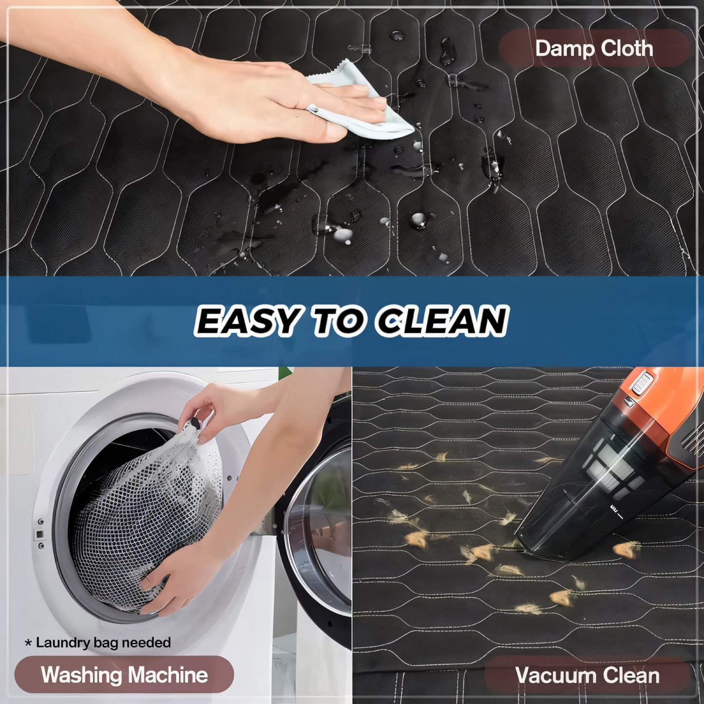 4-in-1 Premium Hundesitzbezug für Auto – Wasserdicht, Kratzfest & Rutschfest | Universeller Rücksitz- & Kofferraumschutz mit Netzfenster für bessere Belüftung | Perfekt für Hunde & Haustiere